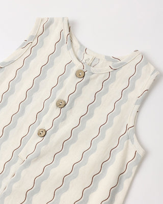 Mavrick Sleeveless Romper – Wave Stripe Summer Essential - Lindsey Paige