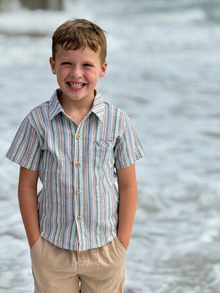 Me and Henry Newport Striped Cotton Button - Down Shirt (Copy) - Lindsey Paige