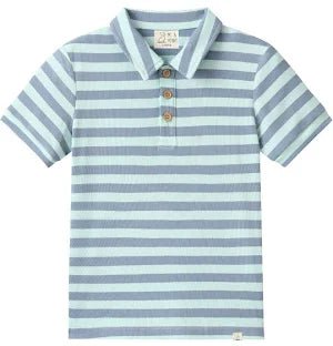 Me & Henry Boys' Shipping Polo - Pale Chambray Stripe - Lindsey Paige