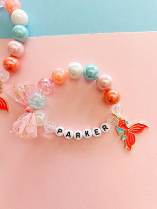 Mermaid Tail Beach Beaded Charm Bracelet: Child 6" - Lindsey Paige