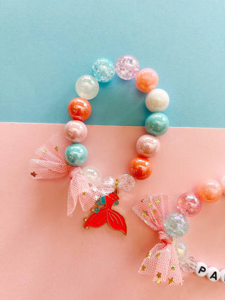 Mermaid Tail Beach Beaded Charm Bracelet: Child 6" - Lindsey Paige
