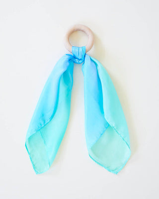 Natural Baby Teether - 100% Mulberry Silk and Maple Ring - Lindsey Paige