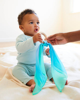 Natural Baby Teether - 100% Mulberry Silk and Maple Ring - Lindsey Paige