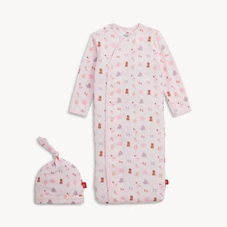 NURSERY NOSTALGIA PINK MODAL GOWN + HAT SET - Lindsey Paige