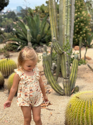 Ottilie Western Ruffle Bubble Romper – 100% Soft Cotton - Lindsey Paige