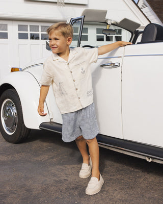 Perry Boys' Marine Gingham Shorts – Classic Coastal Style - Lindsey Paige