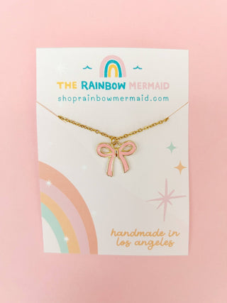 Pink Bow Necklace - Lindsey Paige