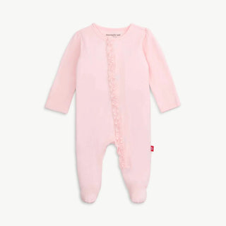 pink dogwood modal magnetic parent favorite footie with ruffles