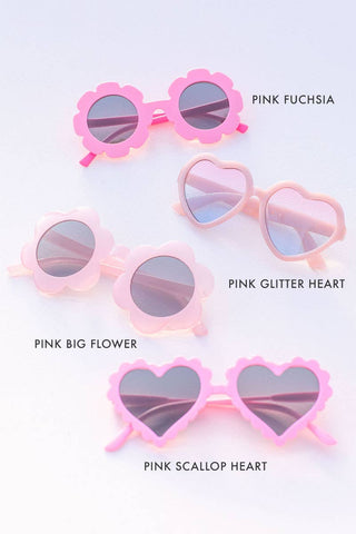 Pink Style Kids Sunglasses: Pink Scallop Heart - Lindsey Paige