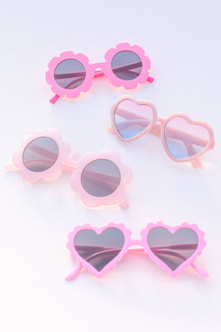 Pink Style Kids Sunglasses: Pink Scallop Heart - Lindsey Paige
