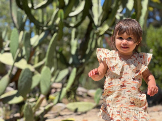 Piper Ruffle Linen Dress | Western Desert Print - Lindsey Paige
