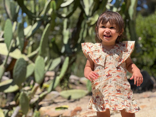 Piper Ruffle Linen Dress | Western Desert Print - Lindsey Paige