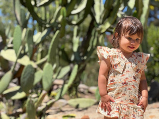 Piper Ruffle Linen Dress | Western Desert Print - Lindsey Paige