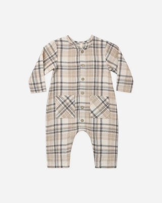 Pocketed Woven Jumpsuit Fall Plaid - Lindsey Paige