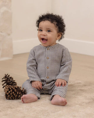 Pocketed Woven Jumpsuit Midnight Gingham - Lindsey Paige