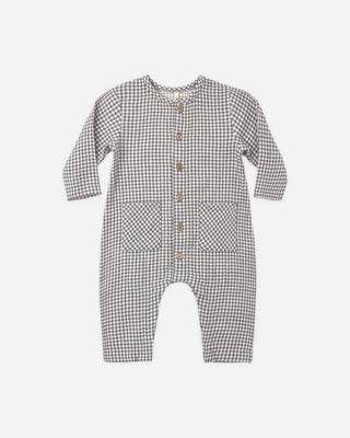 Pocketed Woven Jumpsuit Midnight Gingham - Lindsey Paige