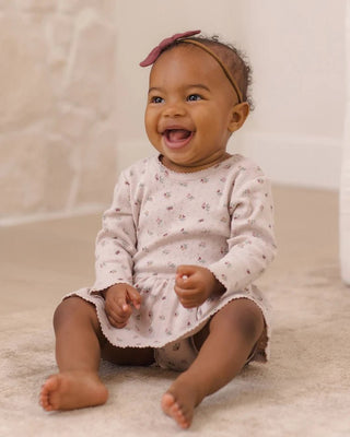 Pointelle Skirted Bodysuit Heart Ditsy - Lindsey Paige
