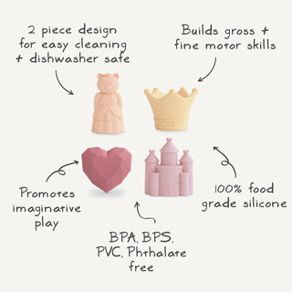 Princess Mold Free Bath Play Set - 4 Pack - Lindsey Paige