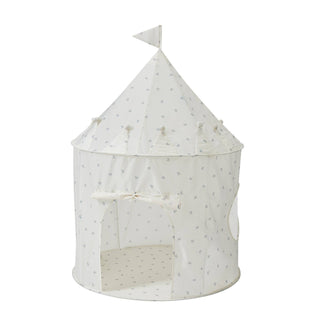 Recycled Fabric Play Tent Castle - Prints: Blueberry Ivory - Lindsey Paige