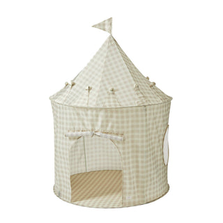 Recycled Fabric Play Tent Castle - Prints: Blueberry Ivory - Lindsey Paige