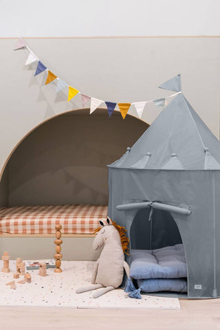 Recycled Fabric Play Tent Castle - Solid Colors: Misty Pink - Lindsey Paige