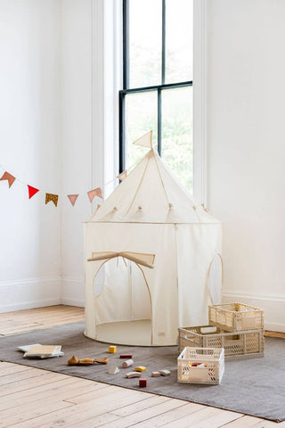 Recycled Fabric Play Tent Castle - Solid Colors: Misty Pink - Lindsey Paige