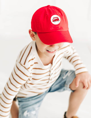 Red Firetruck Hat: Toddler (1Y - 4Y) - Lindsey Paige