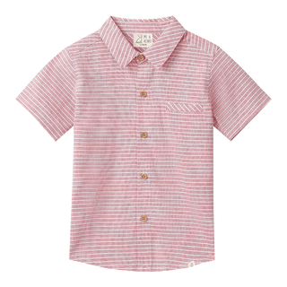 Red/Stripe Newport Woven Shirt - Lindsey Paige