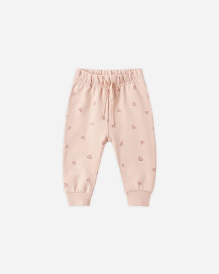 Relaxed Heart Print Sweatsuit - Dusty Rose - Lindsey Paige