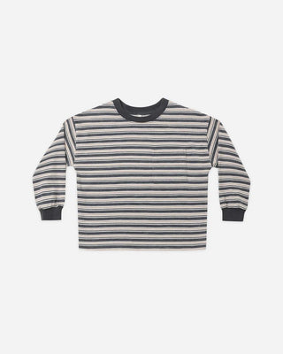 Relaxed Long Sleeve Tee Blue Stripe - Lindsey Paige