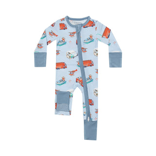 Rescue vehicle dogs zip romper