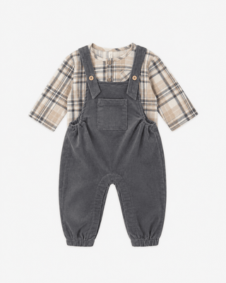 Rory Shirt & Baby Overall Set | Fall Plaid / Midnight - Lindsey Paige