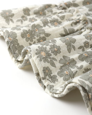 Ruffle Collar Button Dress || Green Floral - Lindsey Paige