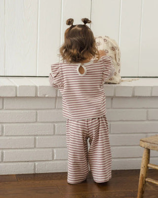 Ruffle Cozy Set Mulberry Stripe - Lindsey Paige