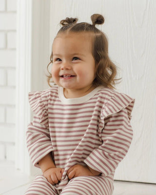 Ruffle Cozy Set Mulberry Stripe - Lindsey Paige