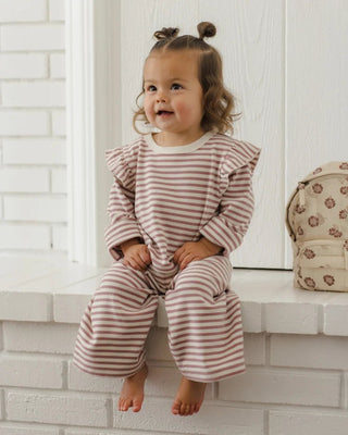 Ruffle Cozy Set Mulberry Stripe - Lindsey Paige