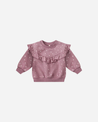 Ruffle Fleece Sweatshirt || Polka Dot - Lindsey Paige