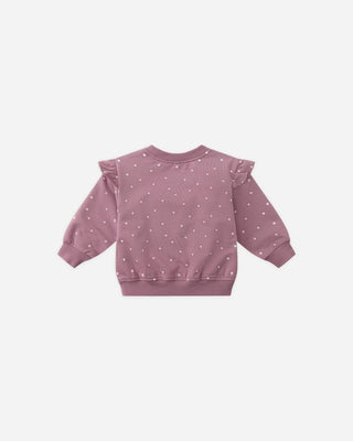 Ruffle Fleece Sweatshirt || Polka Dot - Lindsey Paige