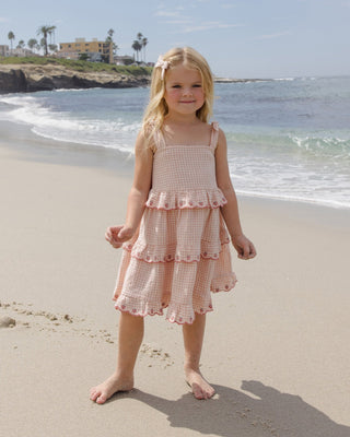 Ruffled Swing Dress Petal Gingham - Lindsey Paige