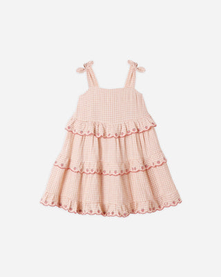 Ruffled Swing Dress Petal Gingham - Lindsey Paige