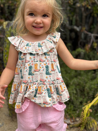Savannah 2 Piece Shorts and Tank Set Boots - Lindsey Paige