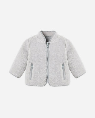 Shearling Zip Jacket Fog - Lindsey Paige