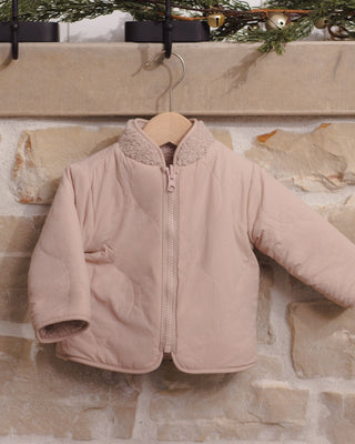 Shearling Zip Jacket Rose Water - Lindsey Paige