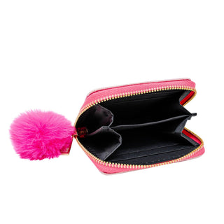 Shiny Dotted Heart Wallet: Hot Pink - Lindsey Paige