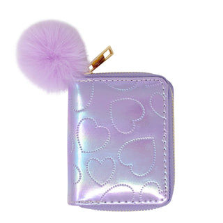 Shiny Dotted Heart Wallet: Purple - Lindsey Paige