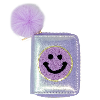 Shiny Happy Face Smile Wallet: Pink - Lindsey Paige