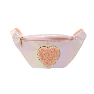 Shiny Heart Patch Sling Bag: Hot Pink - Lindsey Paige