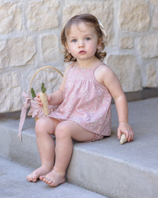 Smocked Tank + Bloomer Set Mauve Daisy - Lindsey Paige