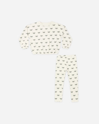 Spongey Knit Set Evergreen Bows - Lindsey Paige