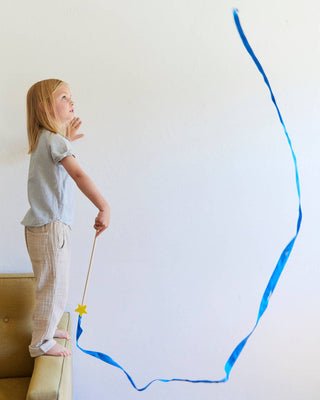 Star Silk & Wood Streamer - Wand for Pretend Play - Lindsey Paige